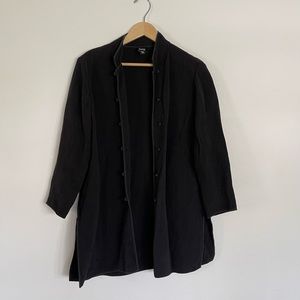 Eileen Fisher mandarin collar silk blend jacket